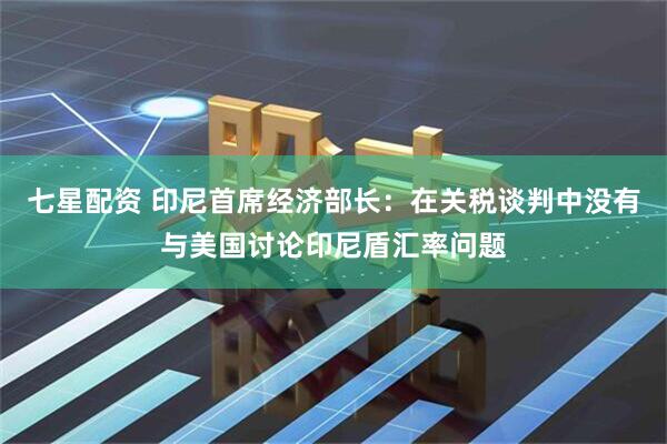 七星配资 印尼首席经济部长：在关税谈判中没有与美国讨论印尼盾汇率问题