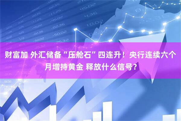财富加 外汇储备“压舱石”四连升！央行连续六个月增持黄金 释放什么信号？