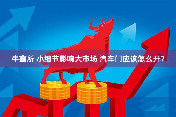 牛鑫所 小细节影响大市场 汽车门应该怎么开？
