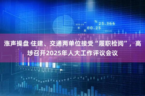涨声操盘 住建、交通两单位接受“履职检阅”，高埗召开2025年人大工作评议会议
