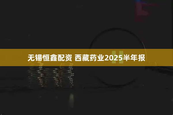 无锡恒鑫配资 西藏药业2025半年报