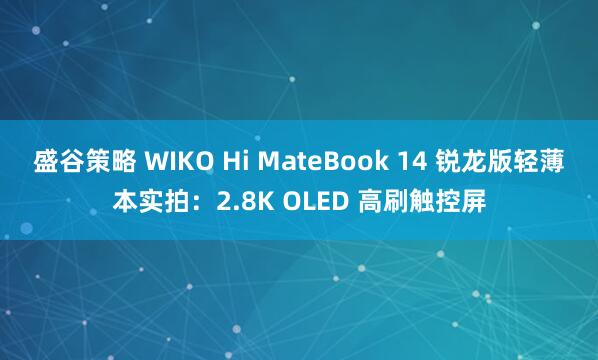 盛谷策略 WIKO Hi MateBook 14 锐龙版轻薄本实拍：2.8K OLED 高刷触控屏