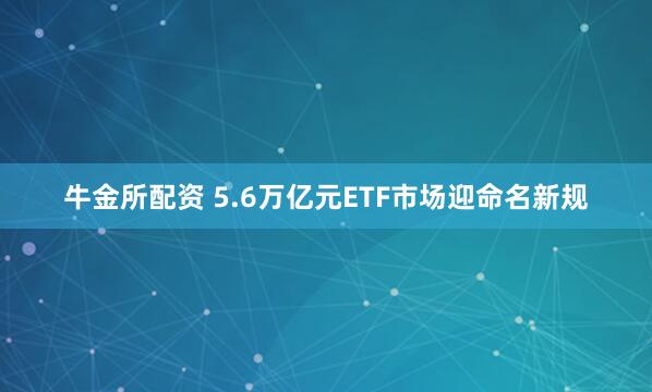 牛金所配资 5.6万亿元ETF市场迎命名新规