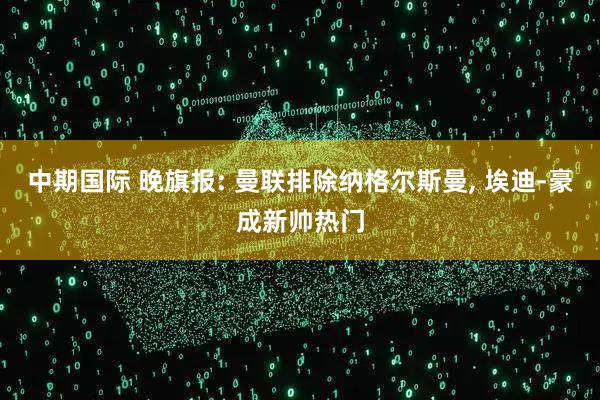 中期国际 晚旗报: 曼联排除纳格尔斯曼, 埃迪-豪成新帅热门